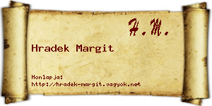 Hradek Margit névjegykártya